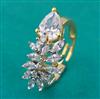 American Diamond Adjustable Ring with 2 Tone Plating
