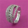 American Diamond Adjustable Ring with Rhodium Plating 2 Tone Plating