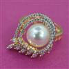 American Diamond Adjustable Ring with Rhodium Plating 2 Tone Plating