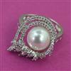 American Diamond Adjustable Ring with Rhodium Plating 2 Tone Plating