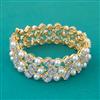 American Diamond Pearl Bracelet with Rhodium Plating 2 Tone Plating