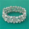 American Diamond Pearl Bracelet with Rhodium Plating 2 Tone Plating