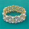 American Diamond Openable Bracelet with Rhodium Plating 2 Tone Plating