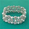 American Diamond Openable Bracelet with Rhodium Plating 2 Tone Plating
