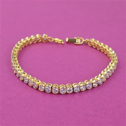 American Diamond Classic Bracelet with Rhodium Plating 2 Tone Plating