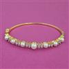 American Diamond Pearl Kada with Rhodium Plating 2 Tone Plating
