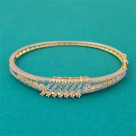 American Diamond Openable kada with Rhodium Plating 2 Tone Plating