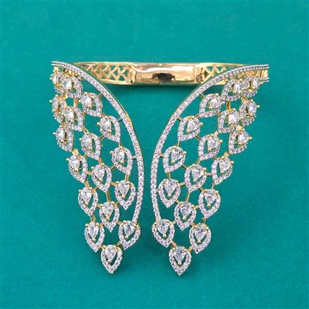American Diamond Classic Kada with Rhodium Plating 2 Tone Plating