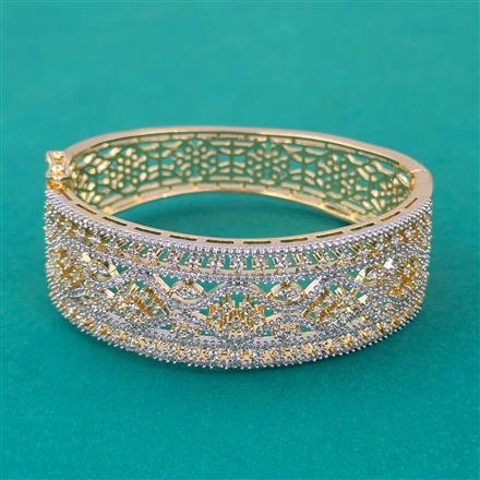 American Diamond Broad Kada with Rhodium Plating 2 Tone Plating