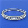 American Diamond Pearl Kada with Rhodium Plating 2 Tone Plating