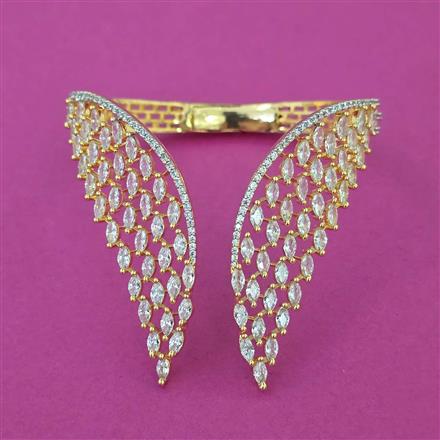 American Diamond Classic Kada with Rhodium Plating 2 Tone Plating