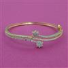American Diamond Delicate Kada with Rhodium Plating 2 Tone Plating