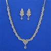 American Diamond Delicate Necklace with Rhodium Plating Carat Plating