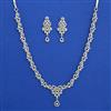 American Diamond Delicate Necklace with Rhodium Plating Carat Plating