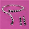 American Diamond Hasli Necklace with Rhodium Plating