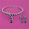 American Diamond Hasli Necklace with Rhodium Plating