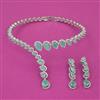 American Diamond Hasli Necklace with Rhodium Plating