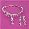 American Diamond Hasli Necklace with Rhodium Plating