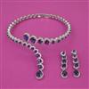 American Diamond Hasli Necklace with Rhodium Plating