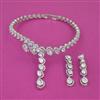 American Diamond Hasli Necklace with Rhodium Plating