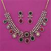 American Diamond Classic Necklace with Mehndi Plating