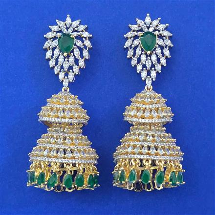 American Diamond Jhumki with 2 Tone Plating
