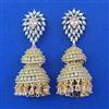 American Diamond Jhumki with 2 Tone Plating