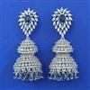 American Diamond Jhumki with Rhodium Plating