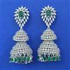 American Diamond Jhumki with Rhodium Plating