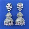 American Diamond Jhumki with Rhodium Plating