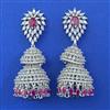 American Diamond Jhumki with Rhodium Plating