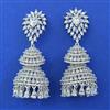American Diamond Jhumki with Rhodium Plating