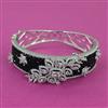 American Diamond Broad Kada with Rhodium Plating