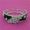 American Diamond Broad Kada with Rhodium Plating