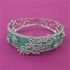 American Diamond Broad Kada with Rhodium Plating