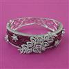 American Diamond Broad Kada with Rhodium Plating