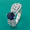 American Diamond Adjustable Ring with Rhodium Plating