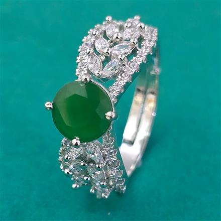 American Diamond Adjustable Ring with Rhodium Plating