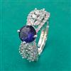 American Diamond Adjustable Ring with Rhodium Plating