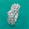 American Diamond Adjustable Ring with Rhodium Plating
