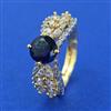 American Diamond Adjustable Ring with 2 Tone Plating