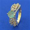 American Diamond Adjustable Ring with 2 Tone Plating