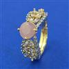 American Diamond Adjustable Ring with 2 Tone Plating