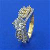 American Diamond Adjustable Ring with 2 Tone Plating