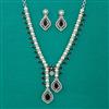 American Diamond Pearl Necklace with Rhodium Plating