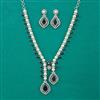 American Diamond Pearl Necklace with Rhodium Plating