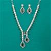 American Diamond Pearl Necklace with Rhodium Plating