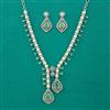 American Diamond Pearl Necklace with Rhodium Plating