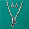 American Diamond Pearl Necklace with Rhodium Plating
