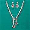 American Diamond Pearl Necklace with Rhodium Plating